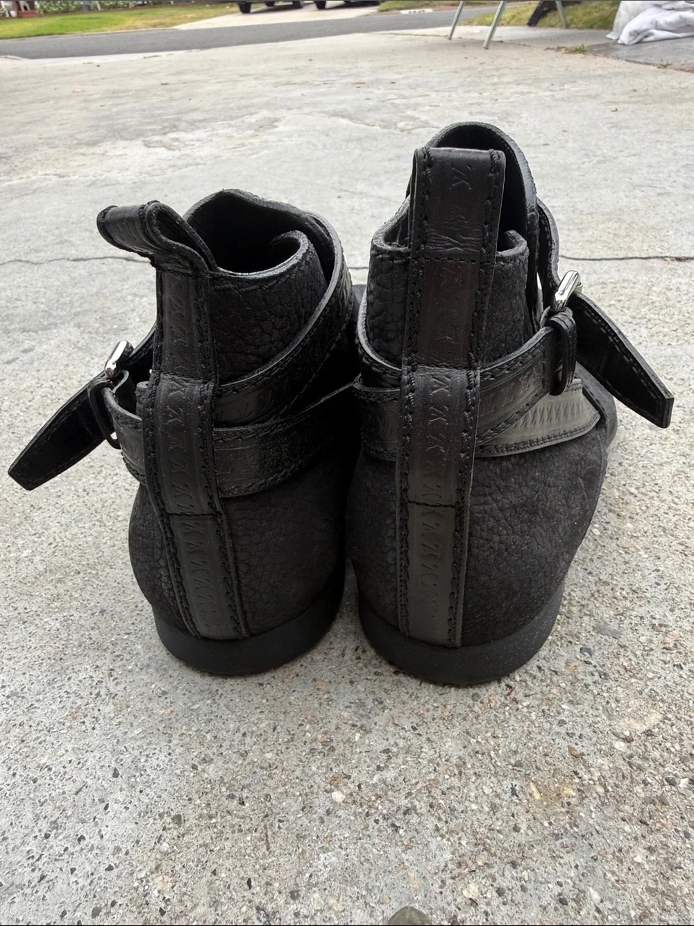 Louis Vuitton Men's Black Suede Cutout Chukka Boots